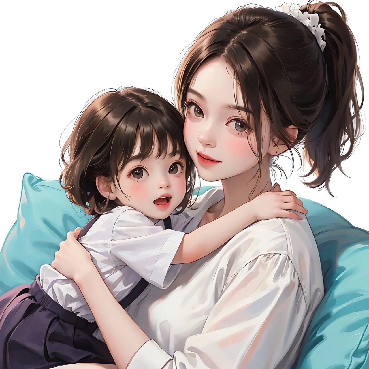 宝妈亲子头像78紫色系