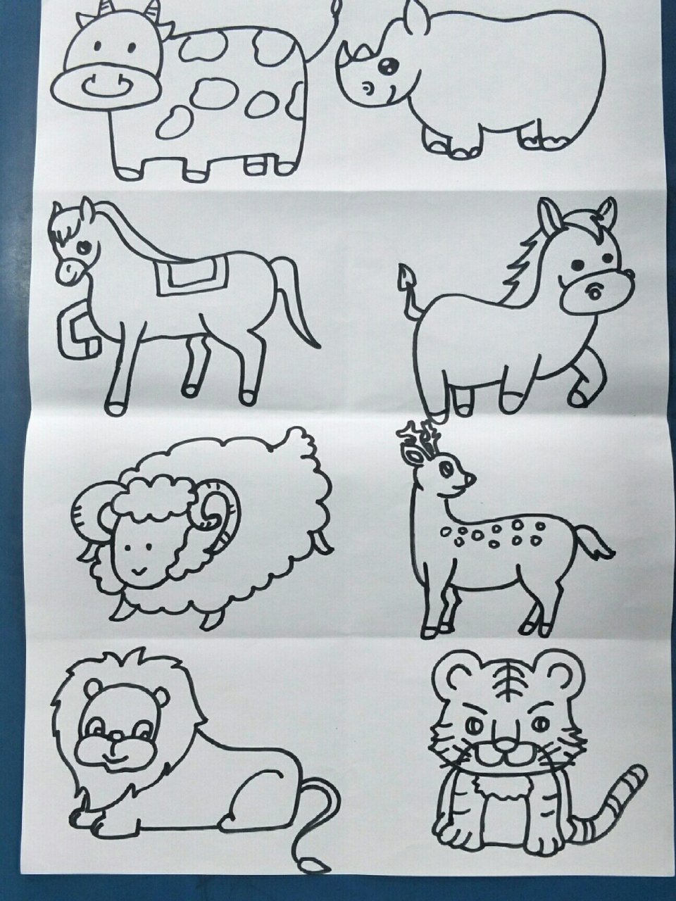 兽类简笔画 这是用铅笔打稿后,再描摹的.