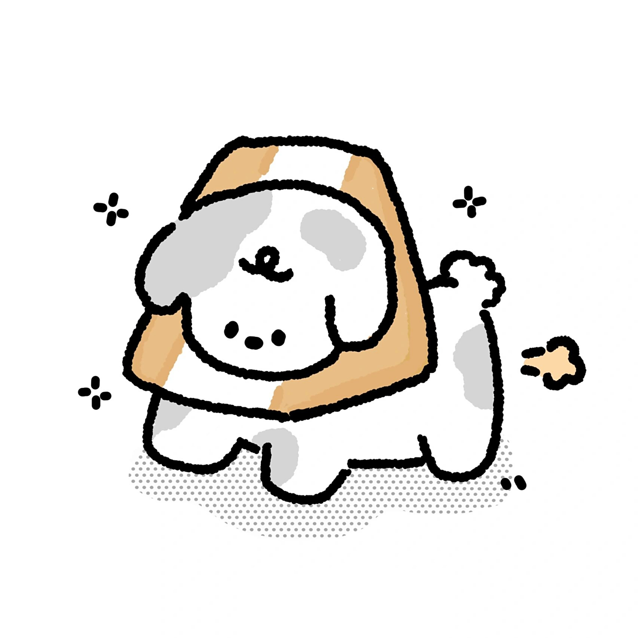 原创卡通小狗头像|今天是吃货小狗狗 小狗吃货系列第二弹,今天是被