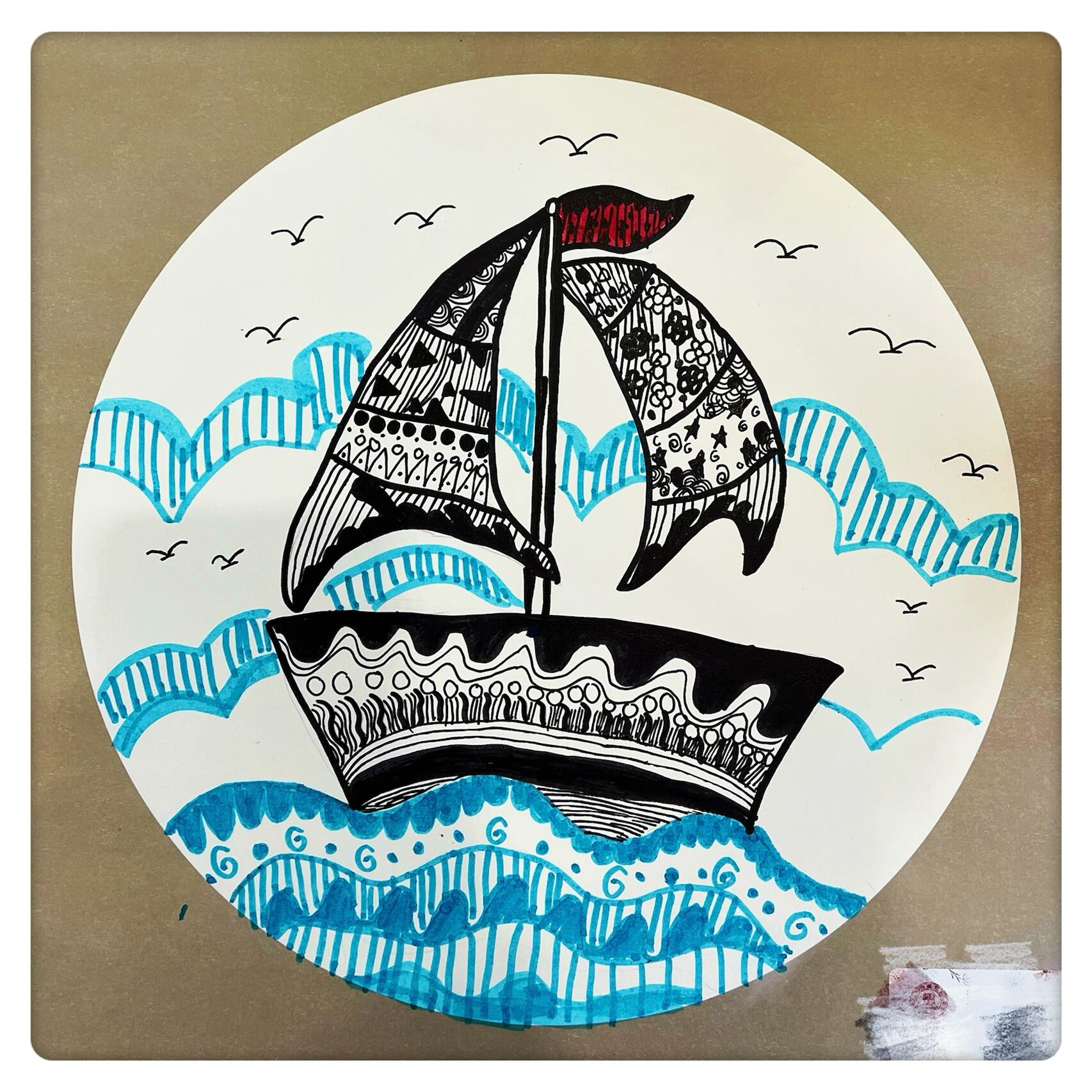 少儿创意美术—帆船7715—适合7.@要乐观呦的动态