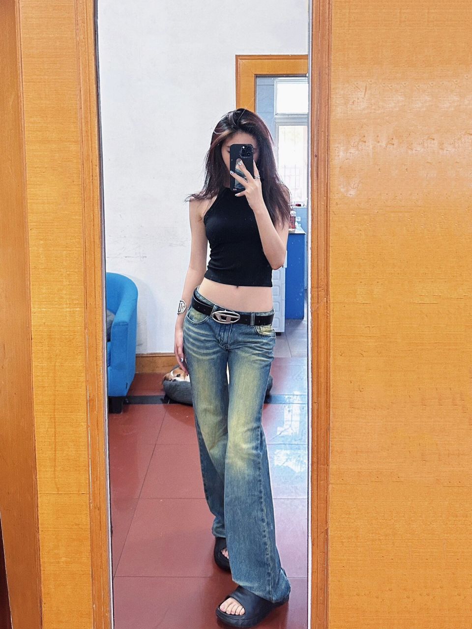 我悟了! 短上衣77低腰裤!泰米辣!