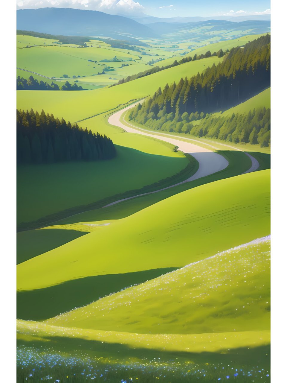 每日壁纸 超美的绿色田野高清风景手机壁纸 9895 你是否需要一剂