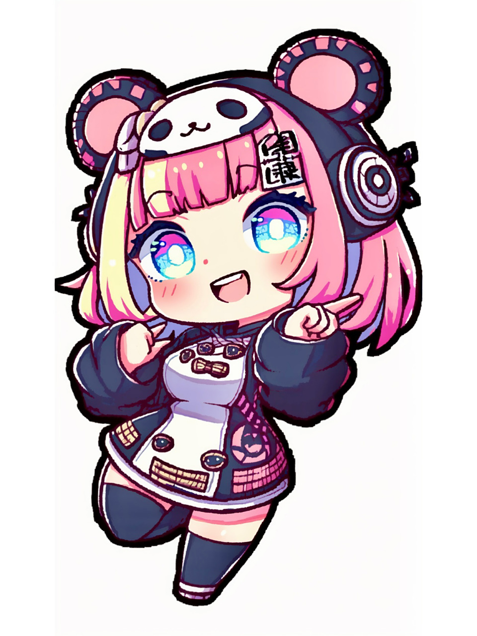 q版二次元熊猫少女        ai绘画有点东西