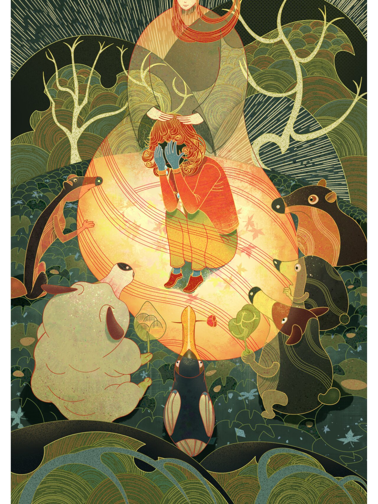 关爱世界自闭症儿童原创插画