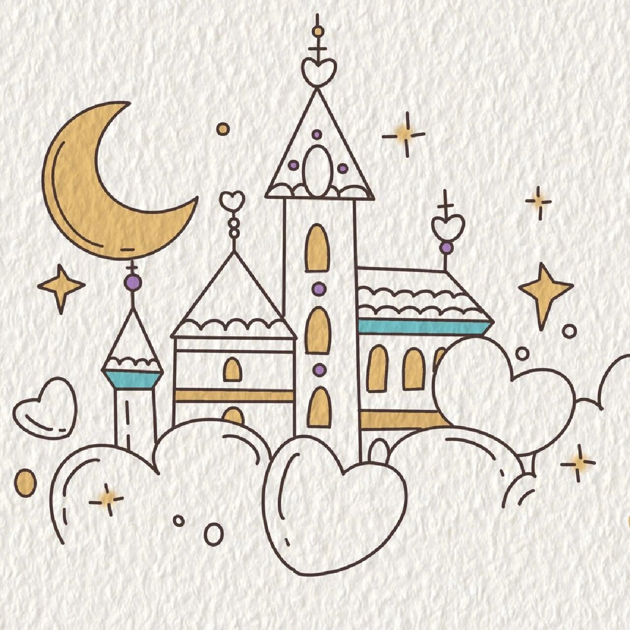 零基础手绘教|城堡|天空之城|绘画 梦幻城堡是你小时候的梦想屋吗?