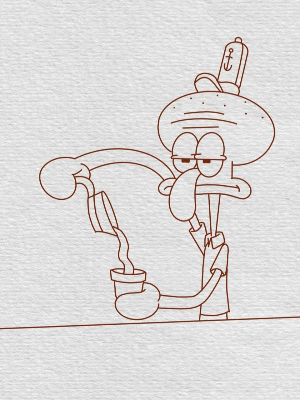 章鱼哥简笔画教程已附色(100/52) 海绵宝宝之章鱼哥,嘎嘎