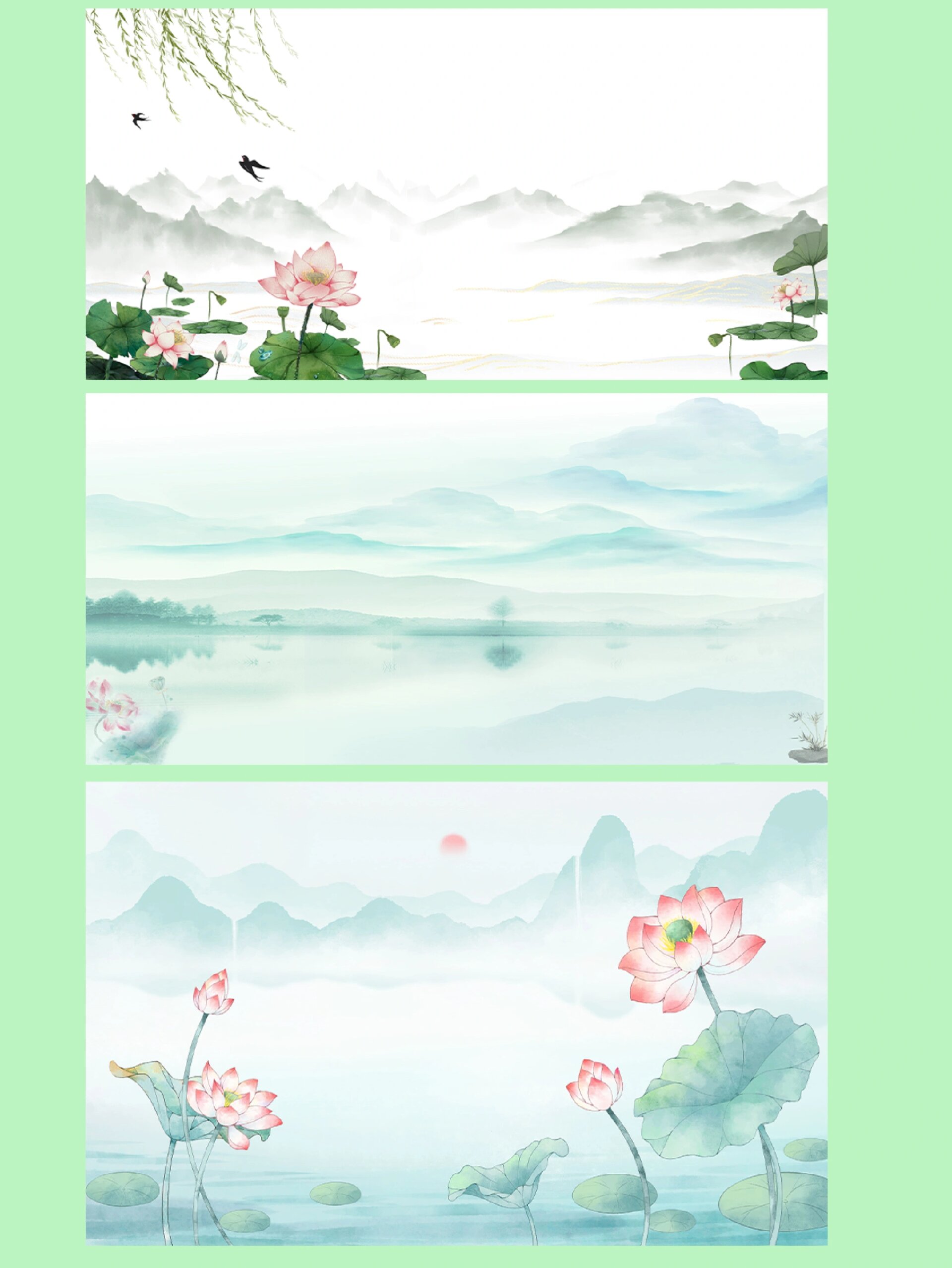 今天给大家分享一组古风荷花背景,喜欢的宝子不要错过哦 	 素材:jpg