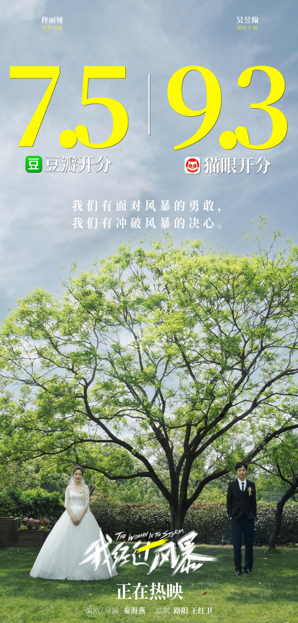 电影我经过风暴# 豆瓣开分7.5&猫眼开分9.