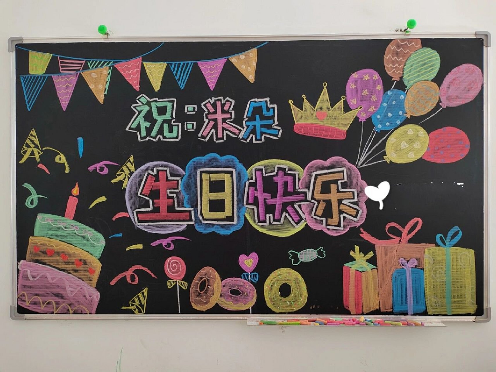 粉笔画|生日快乐黑板报 粉丝要的幼儿园小朋友生日主题黑板报来喽!