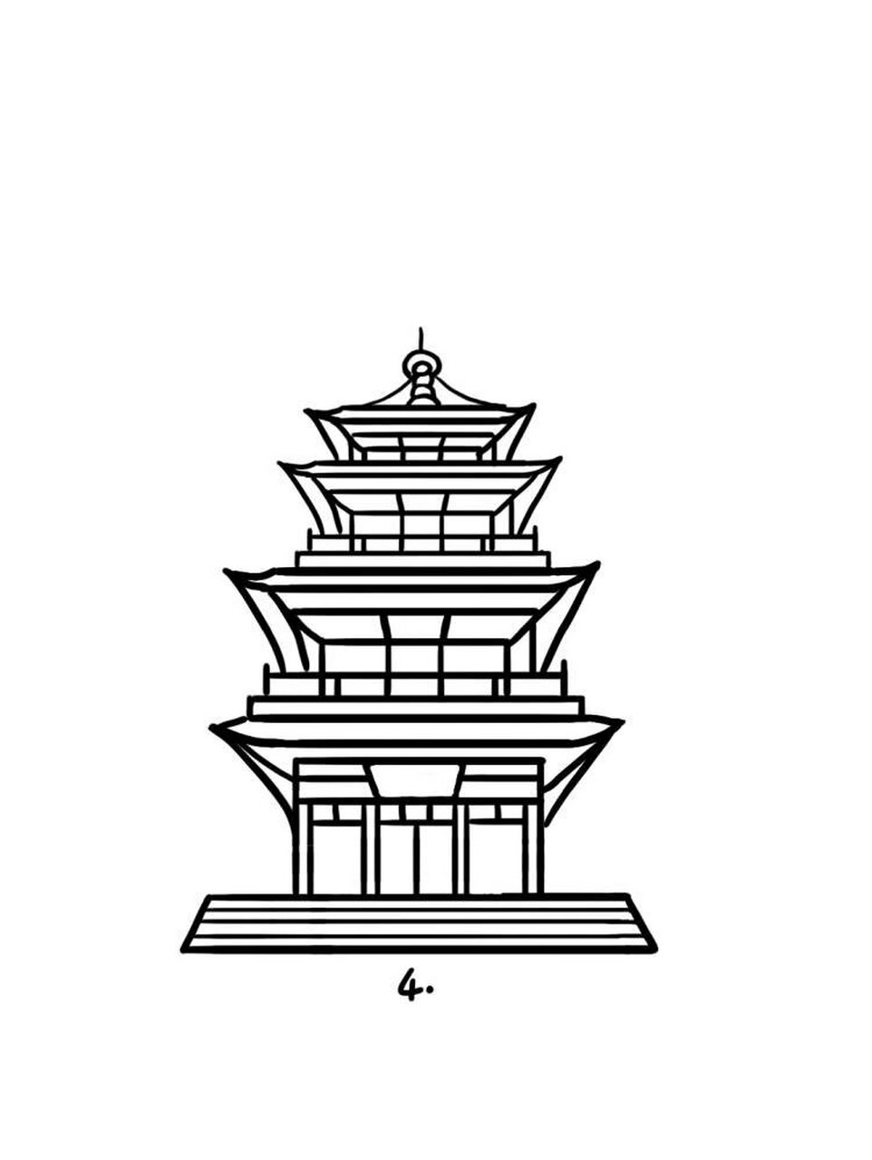 苏州标志建筑简笔画图片
