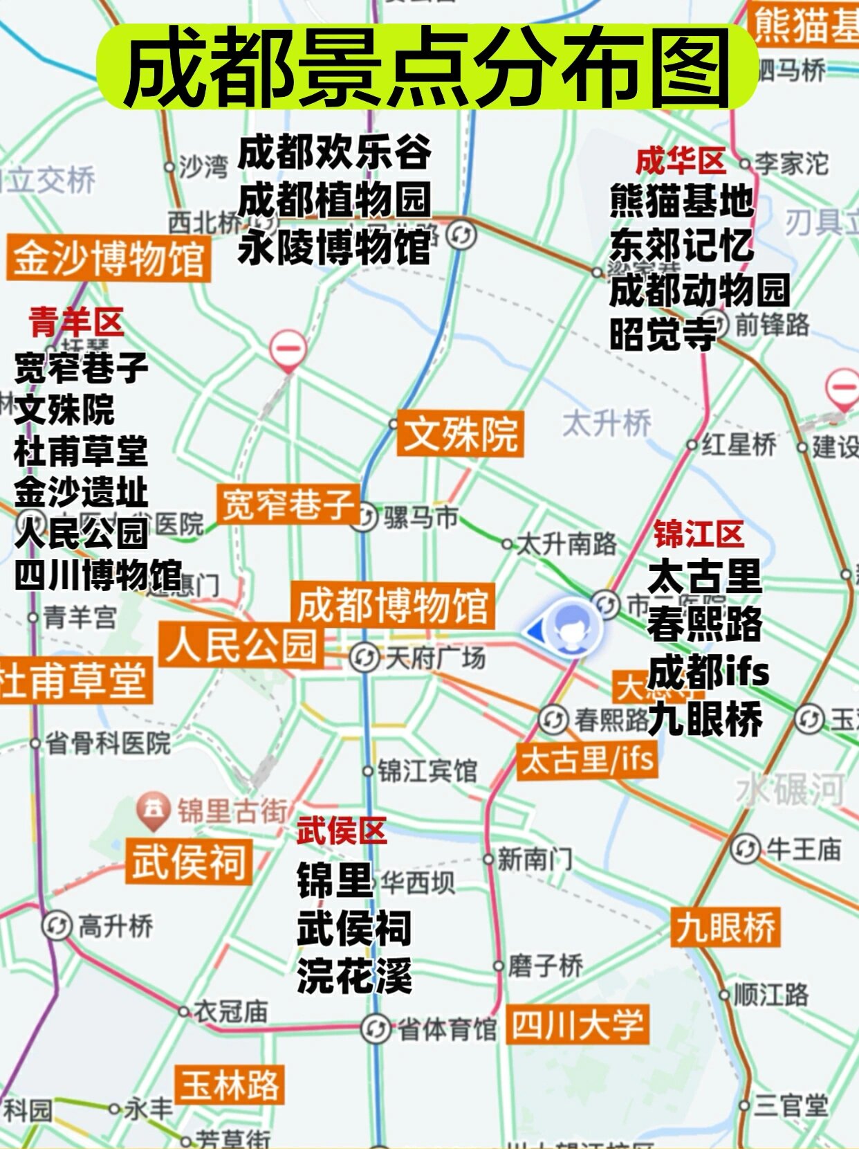 成都三日游不绕路玩法,真的很省心 ✅住宿攻略: ✔️春熙路:市