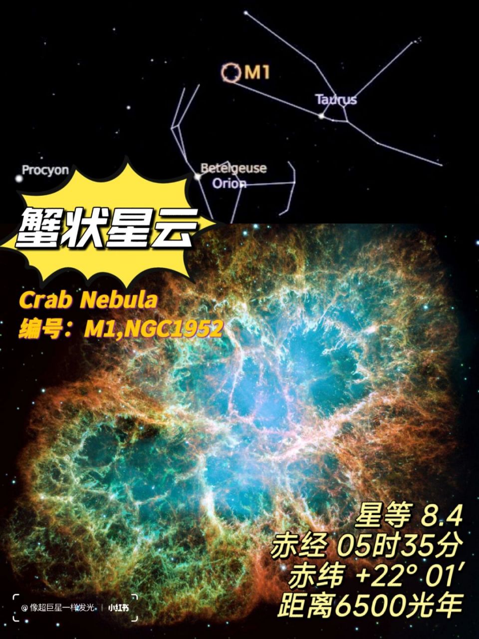 ngc1952蟹状星云,法国的彗星搜索者查尔斯·梅西耶将其列在自制天体