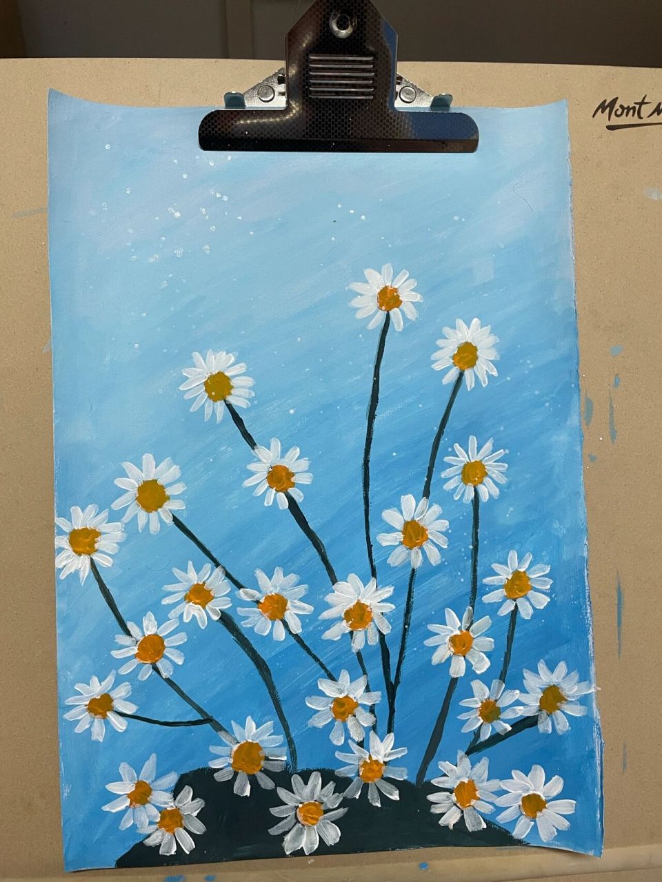 入门临摹水粉画《小雏菊》 临摹的是他的作品!