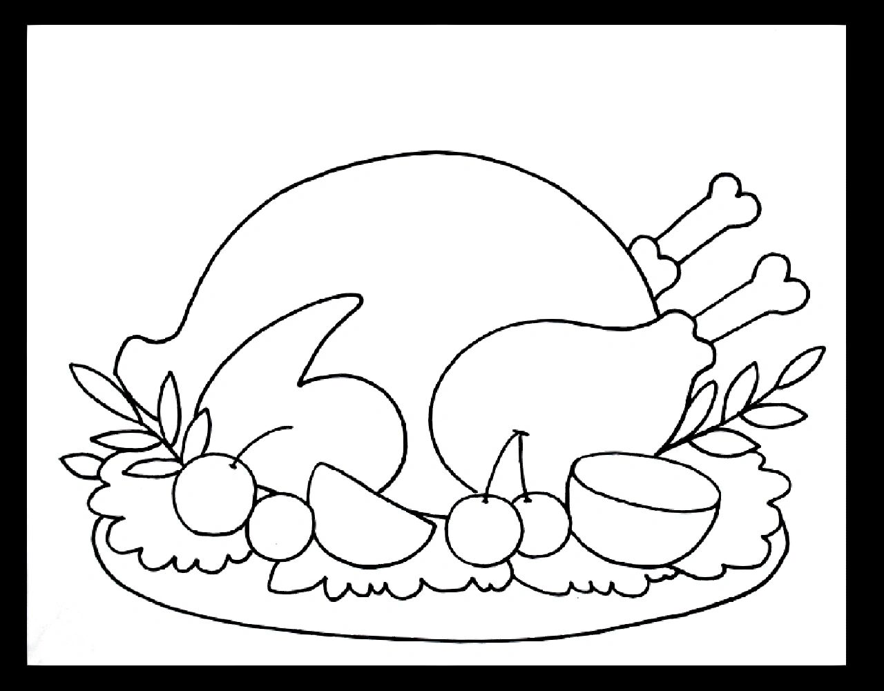 儿童画教程|感恩节美食之烤火鸡