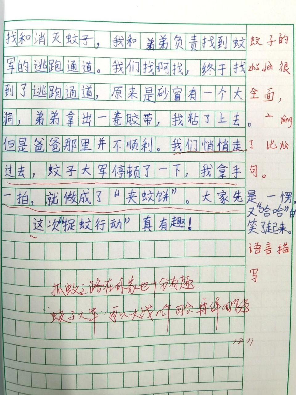 【四上语文作文】生活万花筒——捉蚊趣事 四上五单元习作:生活万花筒