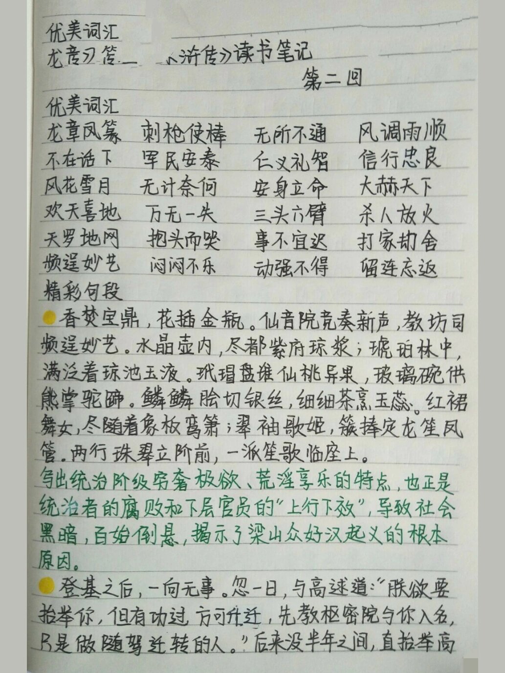 水浒传读书笔记第二回图片