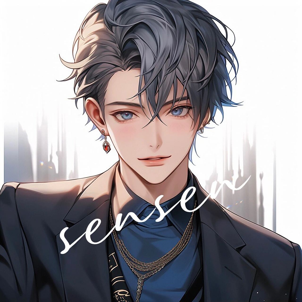 男生头像|帅气的动漫蓝发男头