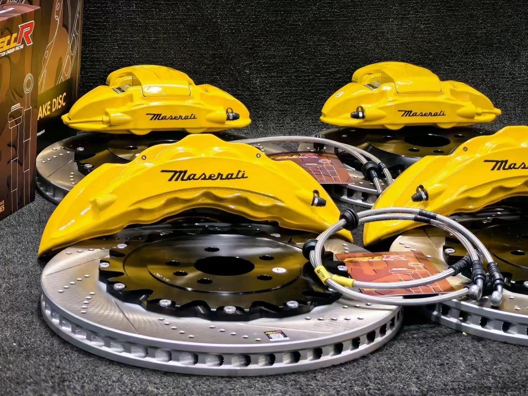 玛莎拉蒂吉博力 刹车卡钳升级 前8后4机电一体套 前轮搭配405mm分体盘