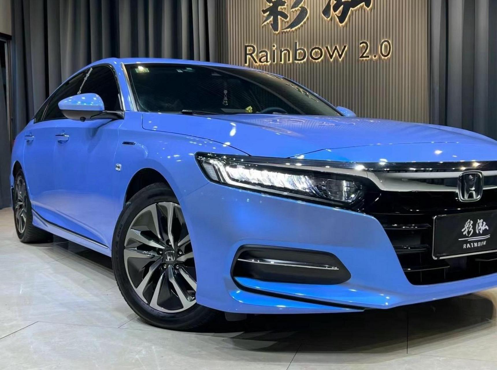 十代雅阁改色双色梦幻糖果蓝.