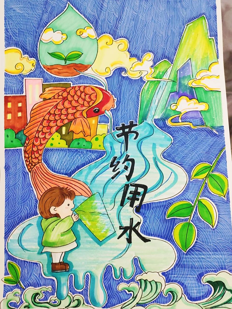 节约用水绘画丨海报