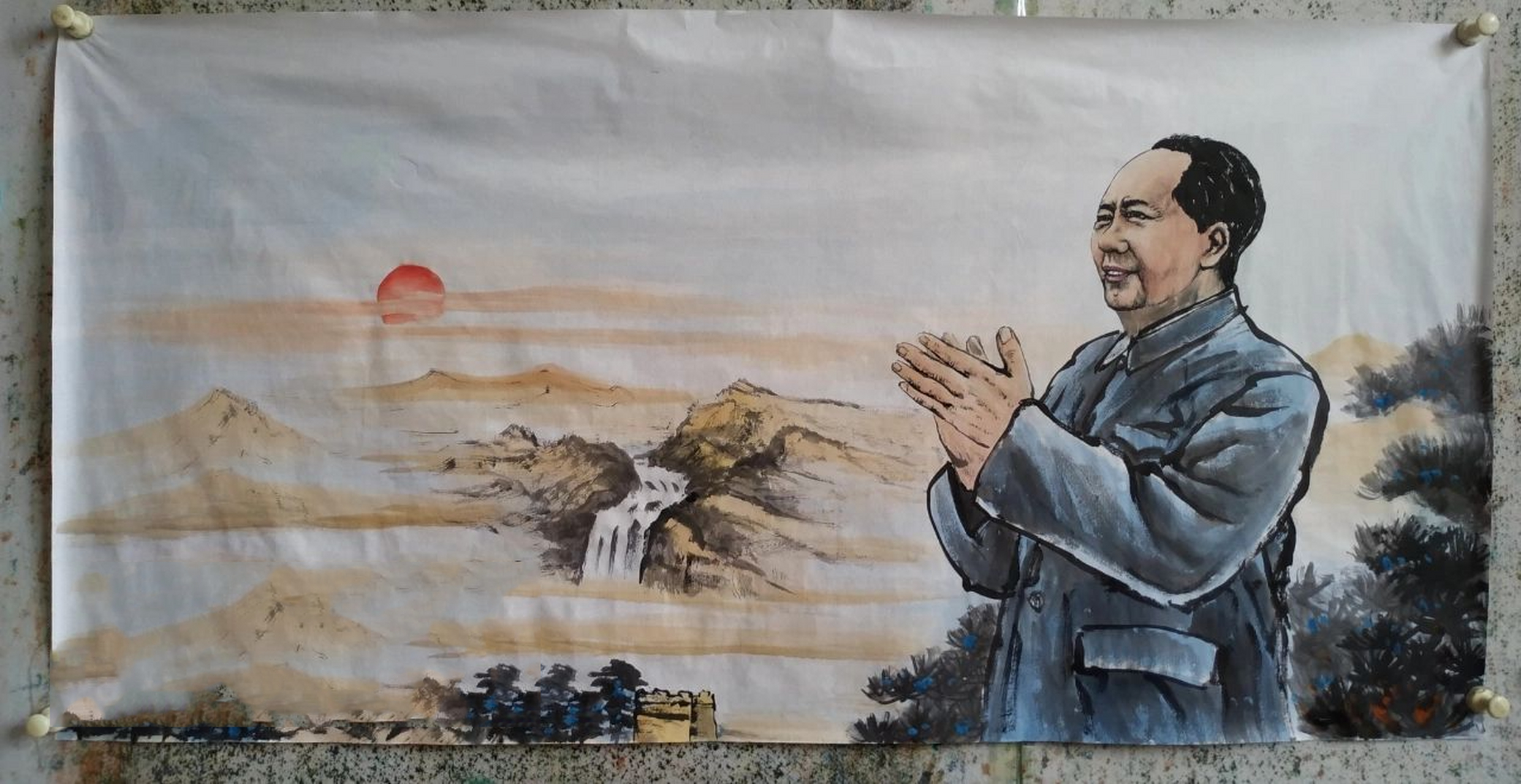 伟人画像 国画手绘 领导