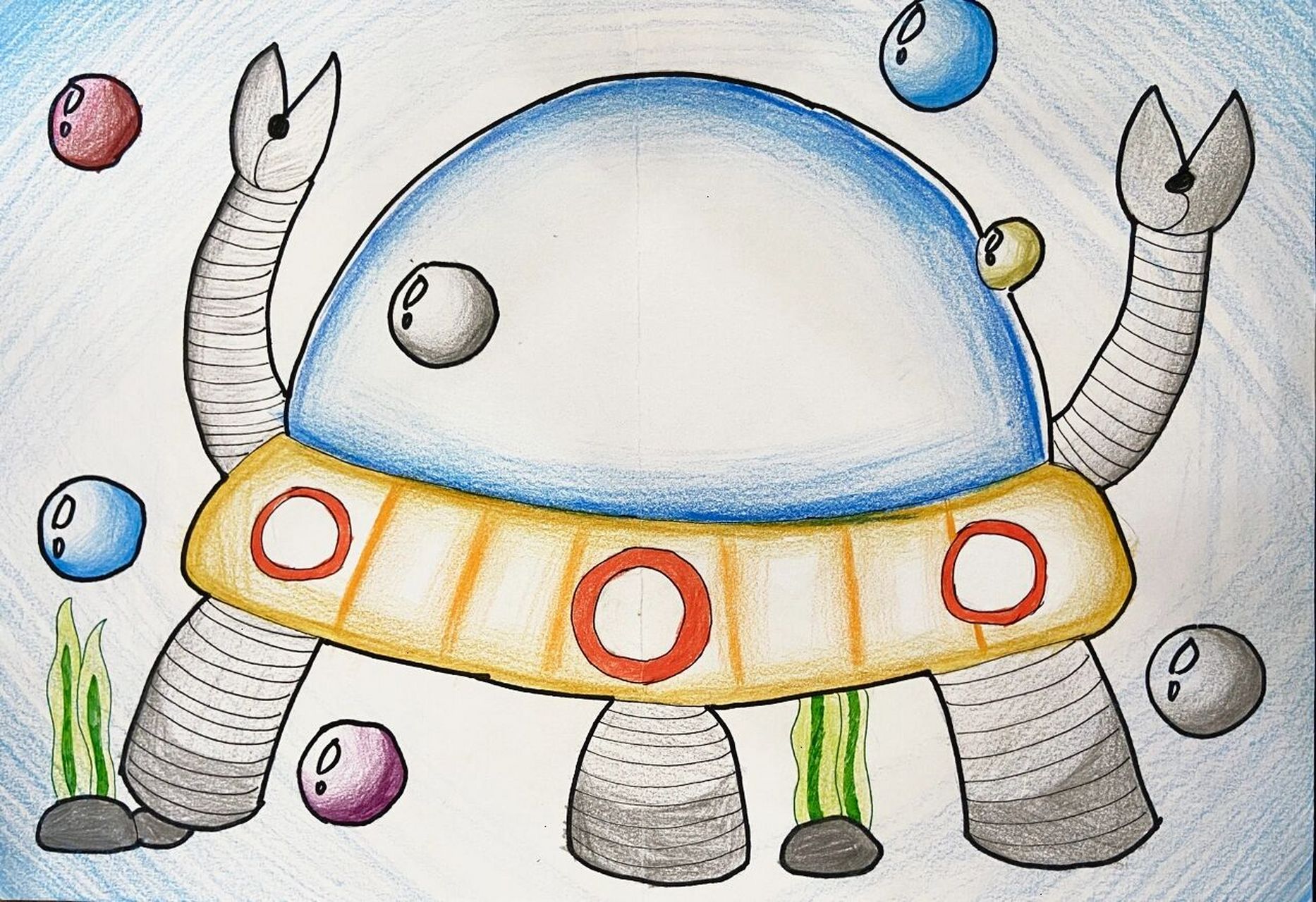 科幻画《生活与科幻》 六年级上