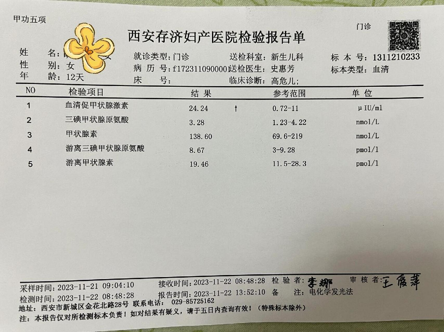 新生儿甲减,满月正常了,终于解除焦虑了 宝宝出生第11天收到足底血