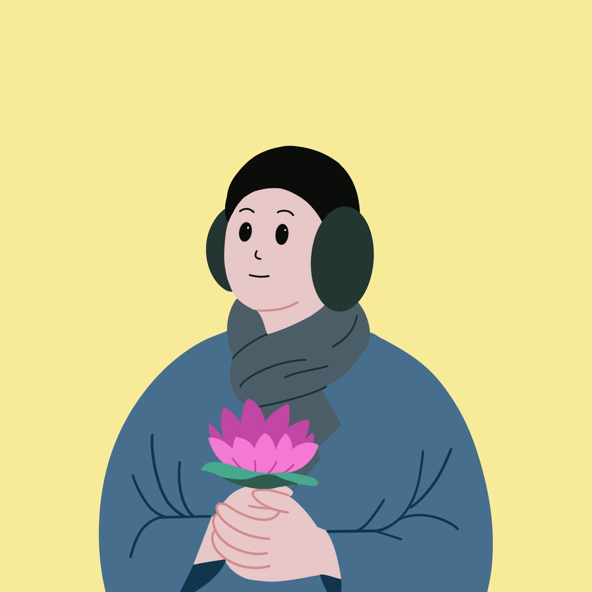 画个正峰欧巴捧莲花03 希望有好事发生