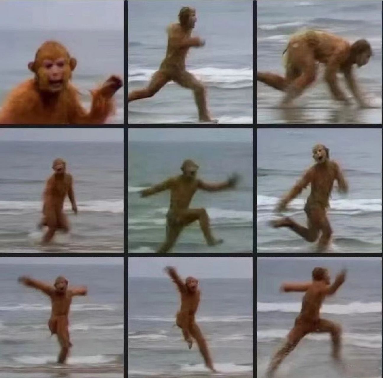 海边的86版《西游记》  熟悉的大海,亲切的泼猴儿～ 搞笑女的海边照