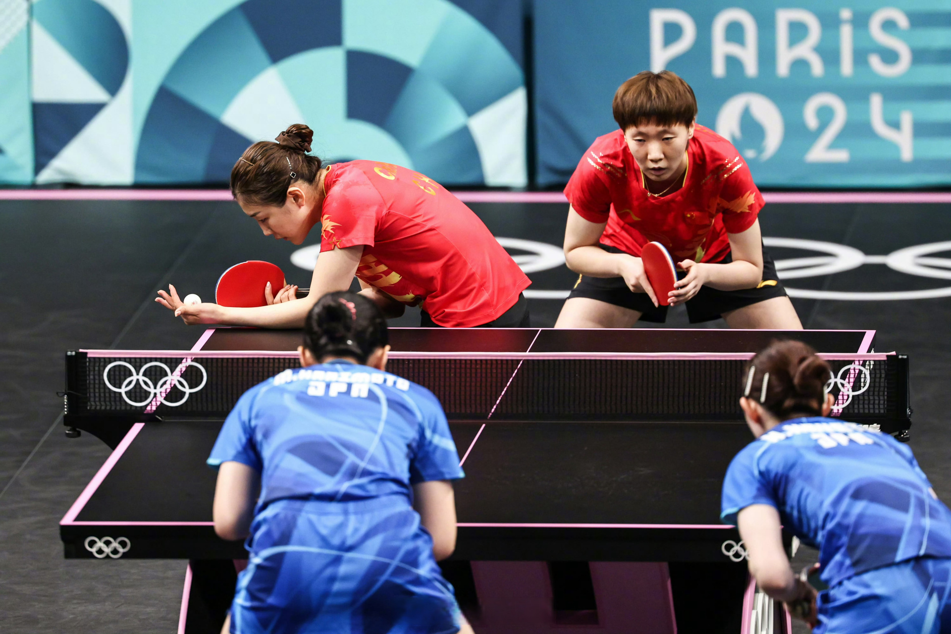 国乒女团拿下金牌#】巴黎奥运会乒乓球女团决赛,中国队陈梦,孙颖莎