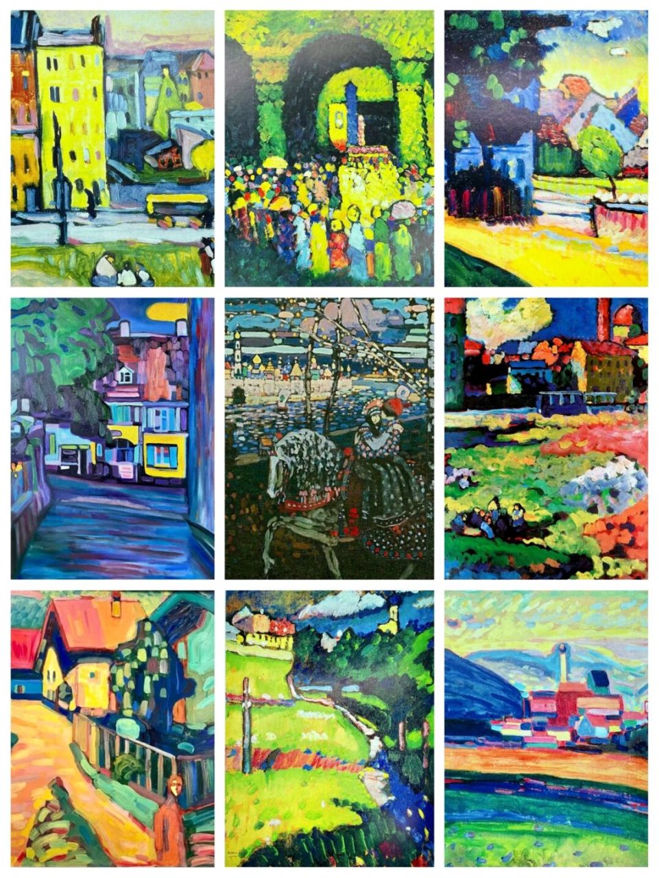 康定斯基的早期绘画,历经印象主义和新艺术运动装饰等各个阶段,但都以