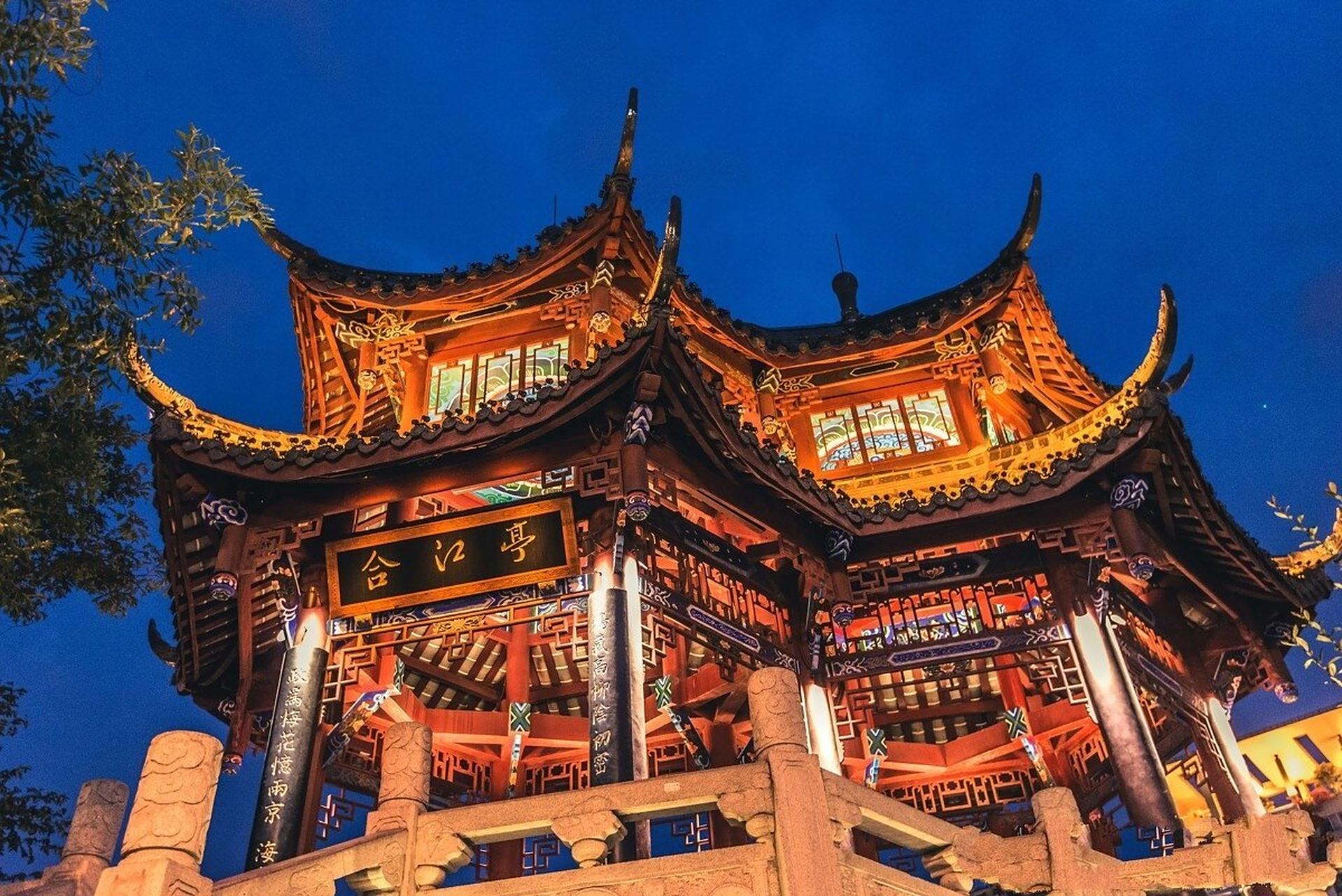 成都合江亭,锦江之畔的千年历史古迹 02美丽的锦江从成都蜿蜒而过