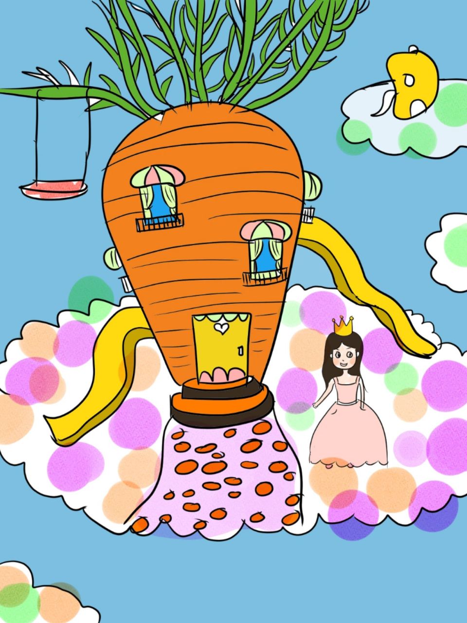 97【少儿创意美术思维绘画】水果屋4-6岁 通过视觉联想绘画倒入课程