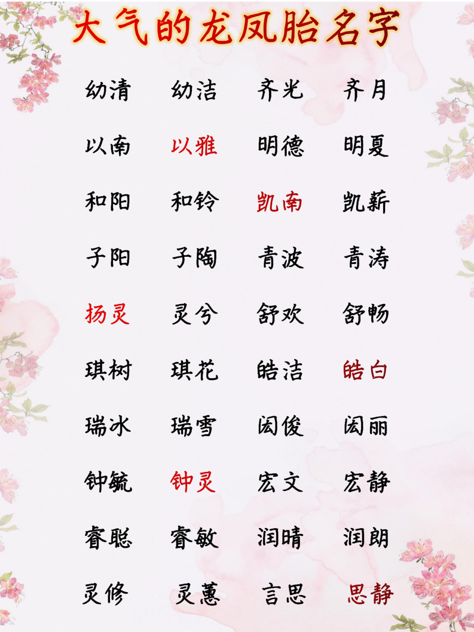 大气的龙凤胎名字 宝宝起名 龙凤胎名字叠字一对好听到爆的有哪些
