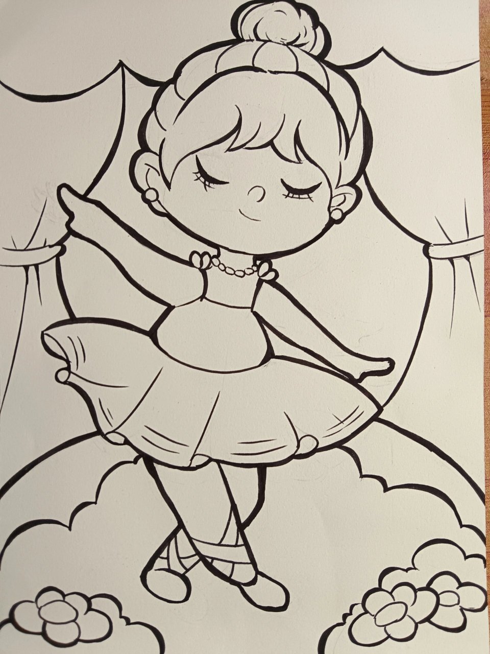 临摹画 主题《跳舞的小女孩》《我的理想》