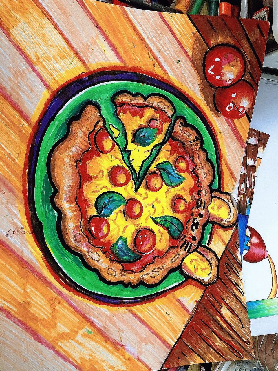 披萨图片简笔画上色图片