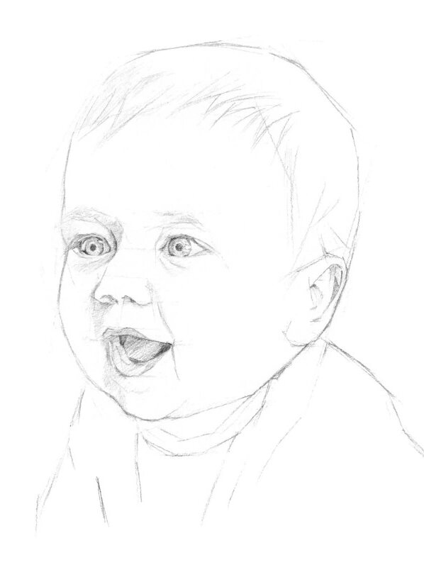 铅笔素描如此简单-开心的小baby 小宝宝的画法 - tips:画婴儿时,重点