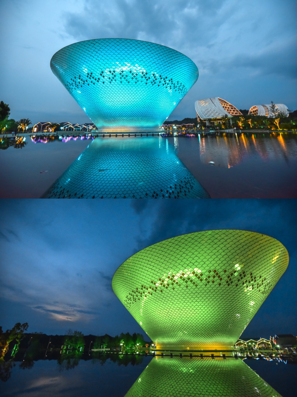 景德镇新地标:"天下第一碗"昌南里夜景 了解一座城,往往从它最具代表