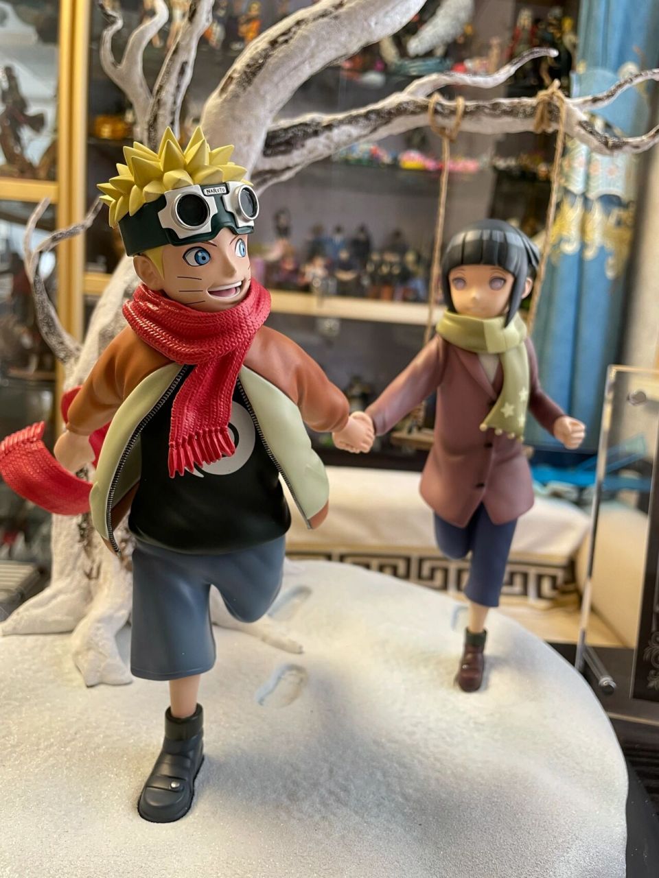 火影忍者 鸣人雏田手办 这款是铸刻工作室出的鸣人雏田牵手款,有正版