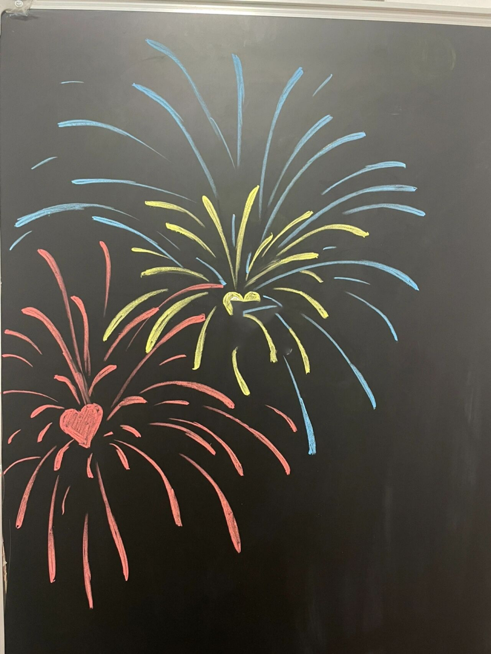 粉笔画(烟花) 今天是烟花呀  嘣—学起来