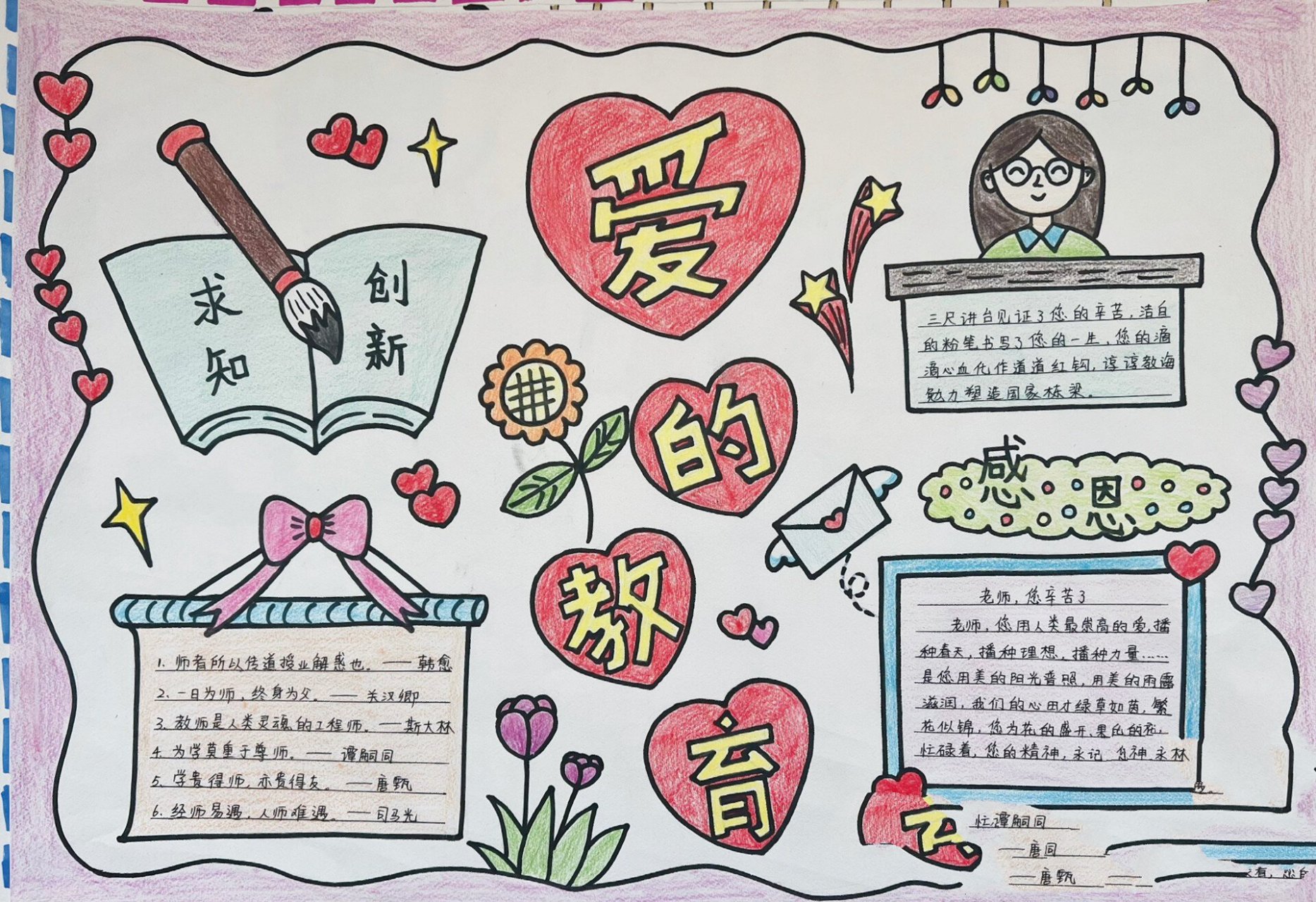 "爱的教育"主题手抄报