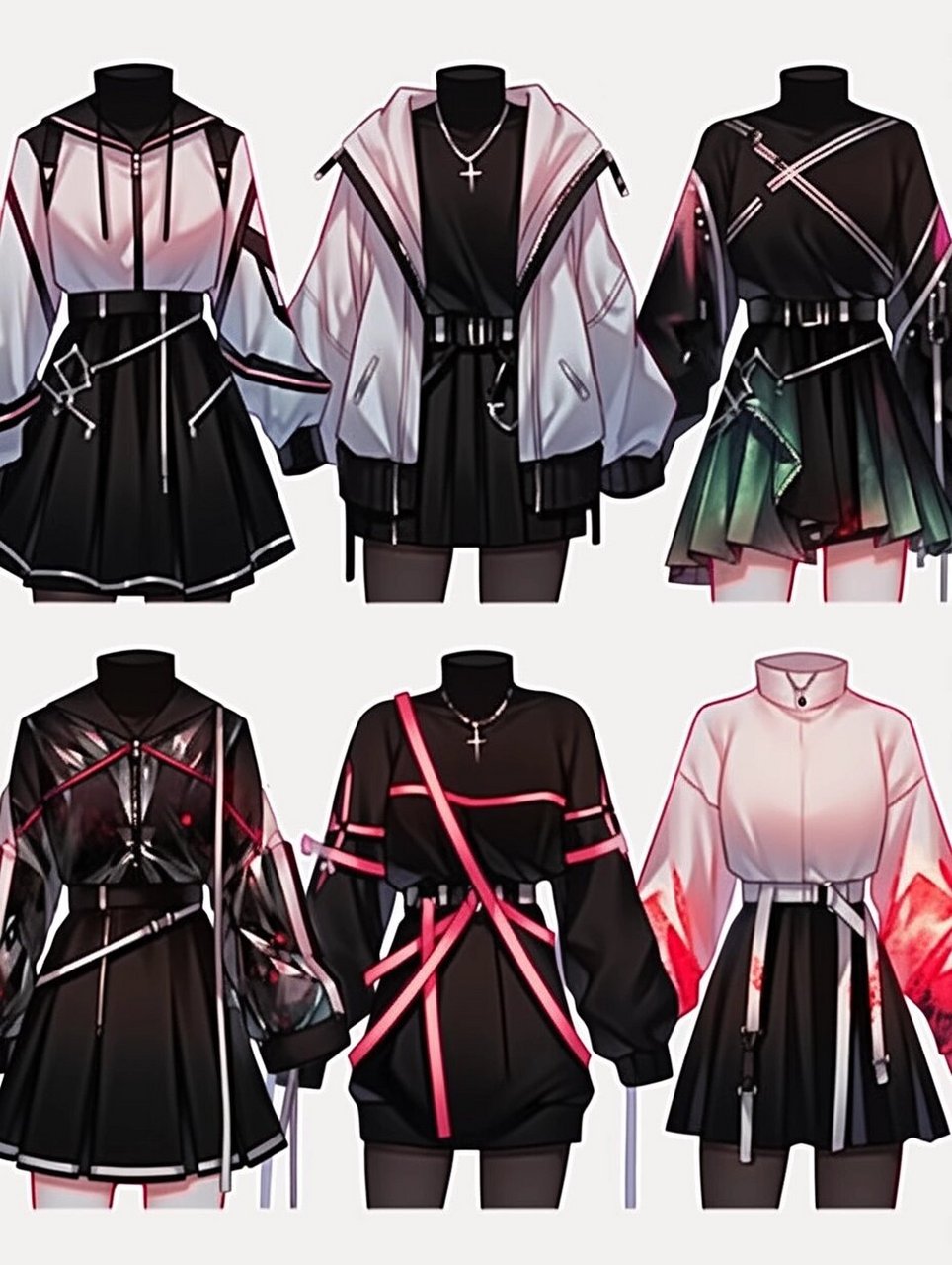 服装设计图:赛博朋克风
