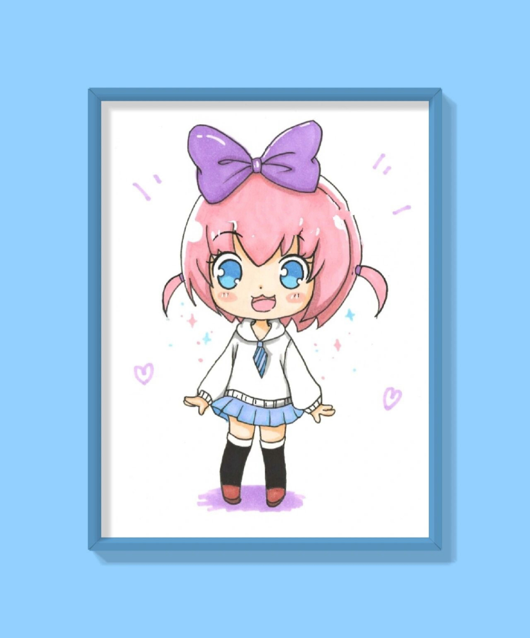 q版动漫人物全身画法1 98q版动漫人物一般比较矮萌,头部占比大,画的