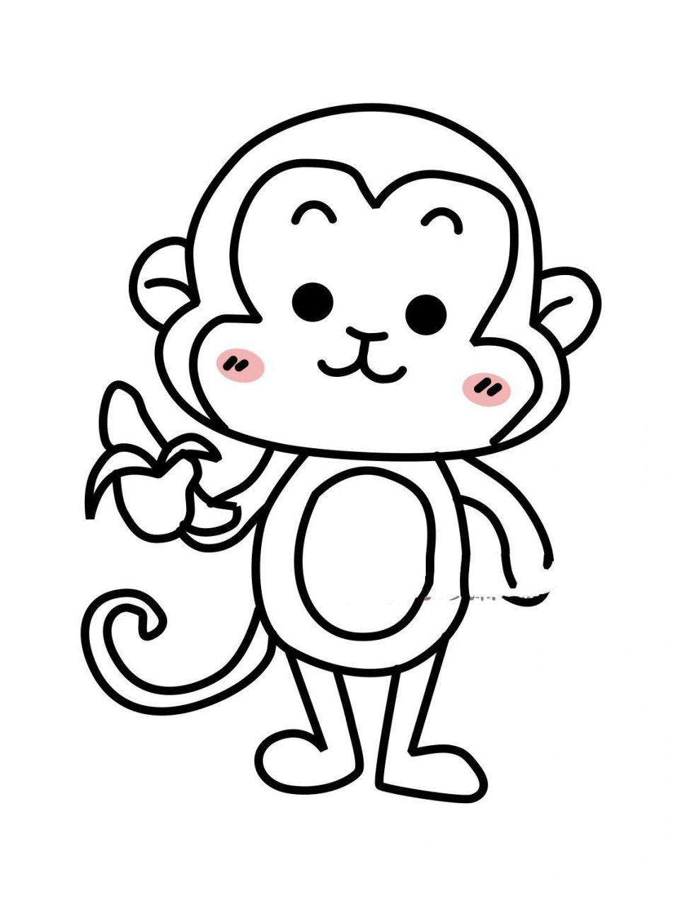 小猴子简笔画 