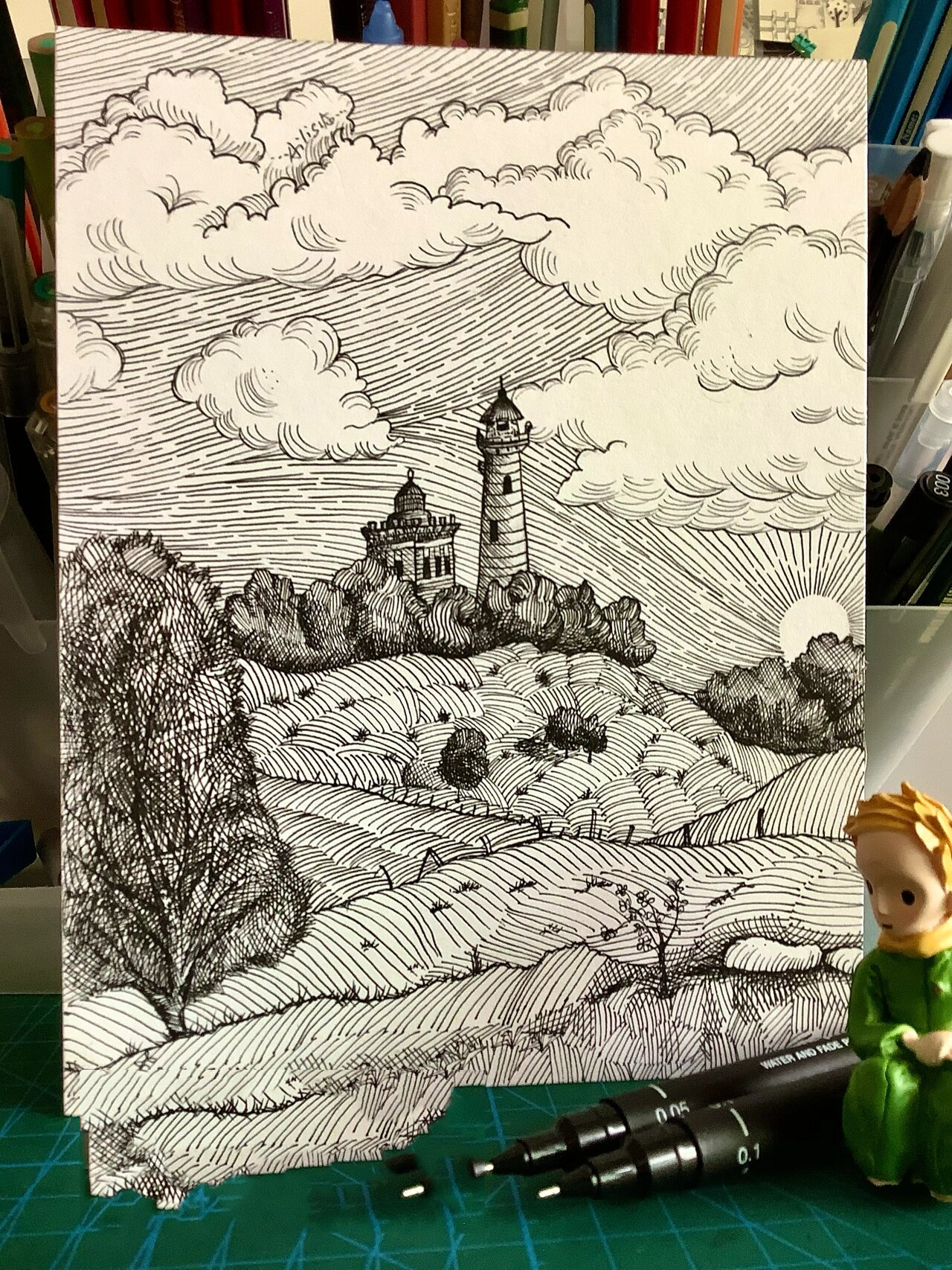 临摹针管笔手绘风景2