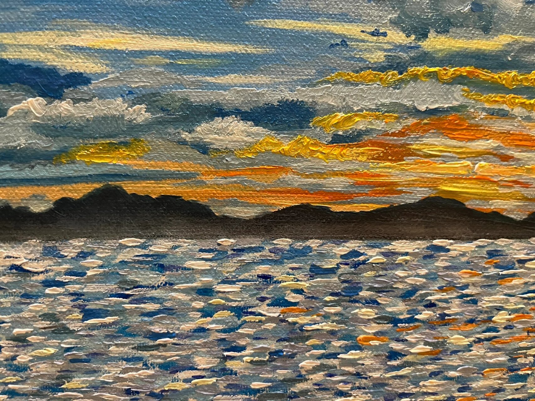 油画 飞跃的鲸鱼