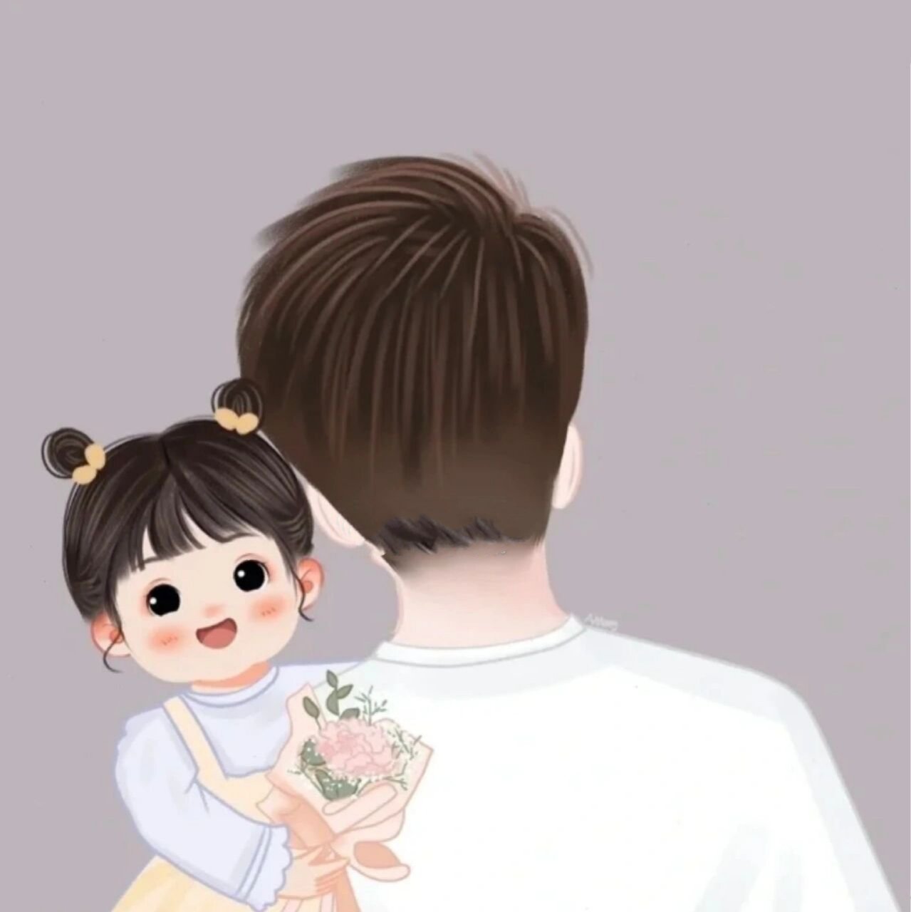 一家三口卡通头像|微信头像 一家三口女宝宝头像来啦 留个小爱心关注