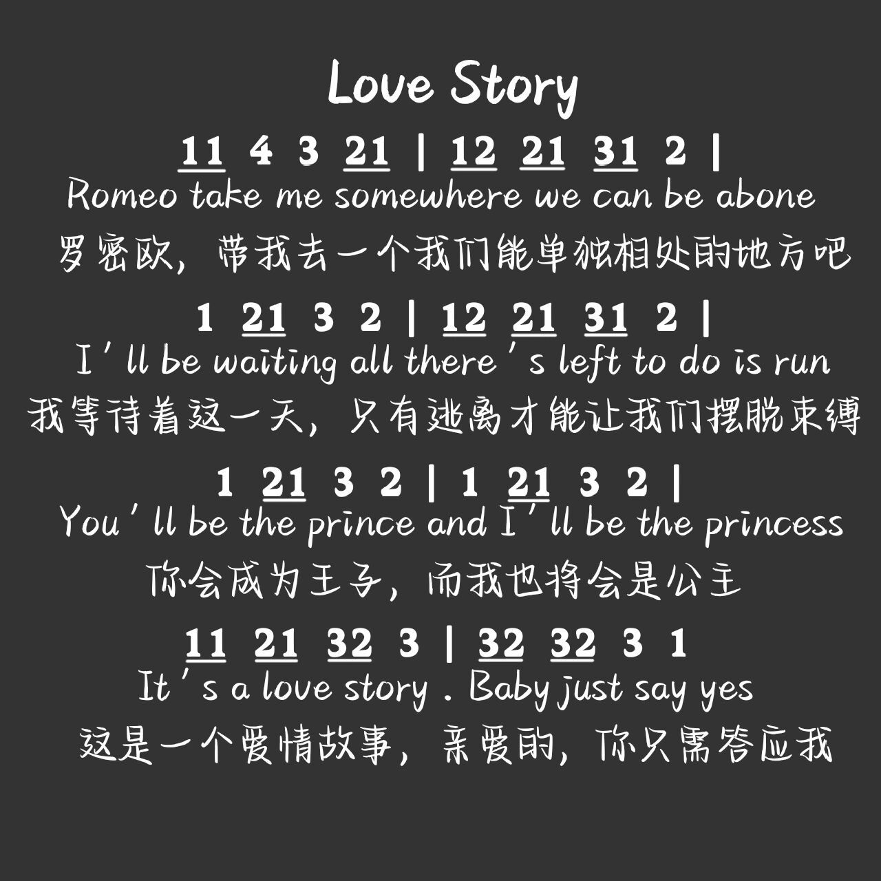 霉霉的《love story》片段钢琴简谱93 入坑曲呀,寒假休闲时刻