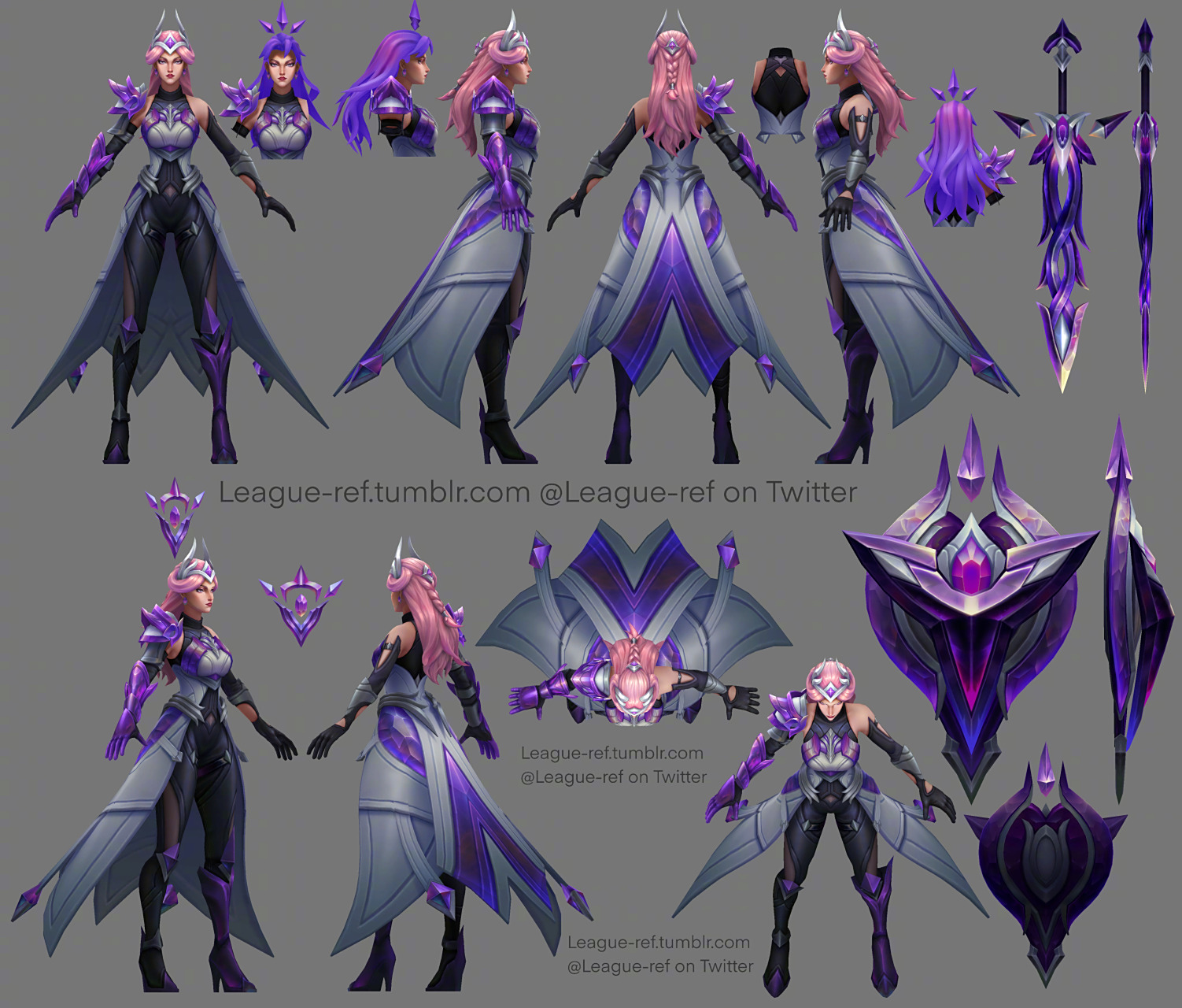 圣骑蕾欧娜# 【水晶圣骑蕾欧娜 及其炫彩建模】建模图来源:league_ref