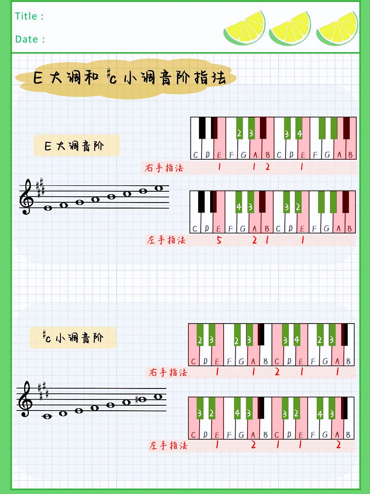 降e自然大调音阶图图片